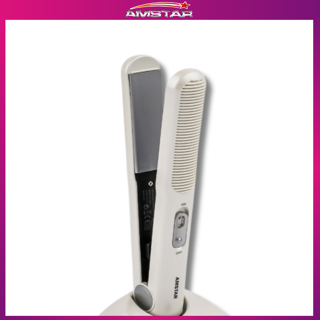 Amstar 50W Pro Hair Straightener – Corded/Cordless, Ceramic Plates