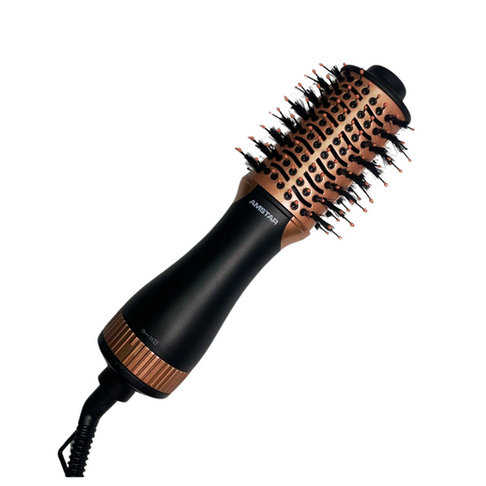 Amstar 1200W Travel Hot Air Brush – Compact 2-in-1 Volumizing Styler