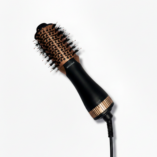 Amstar travel hot air brush — compact 2-in-1 volumizing styler