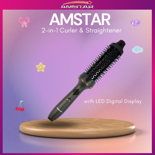 Amstar StyleFusion LED 2-in-1 Curler & Straightener