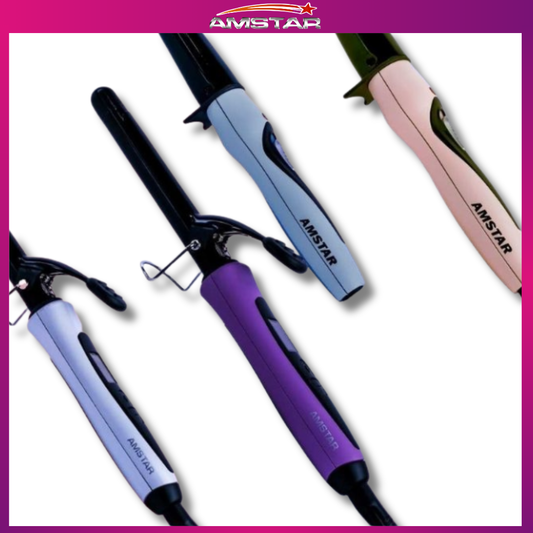 Amstar 39W Pro Hair Curler – 18mm Barrel, LCD & Stand