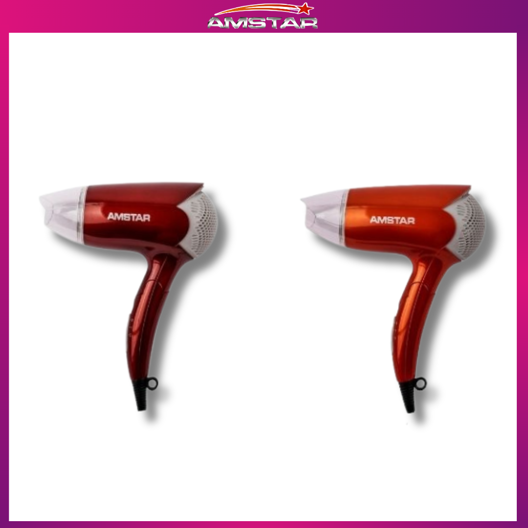 Amstar 1200W Compact Foldable Hair Dryer – Dual Speed & Heat