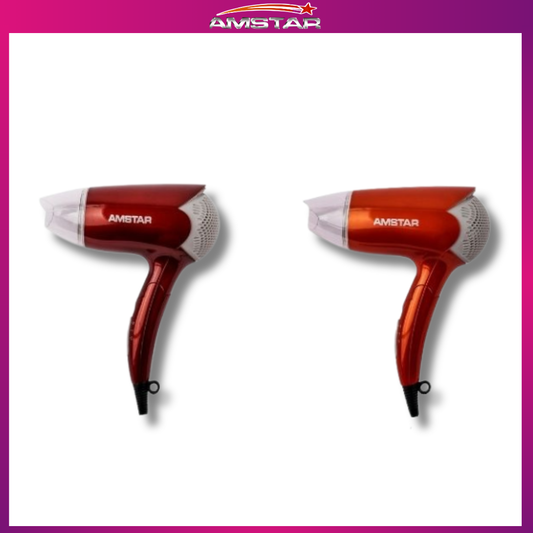 Amstar 1200W Compact Foldable Hair Dryer – Dual Speed & Heat