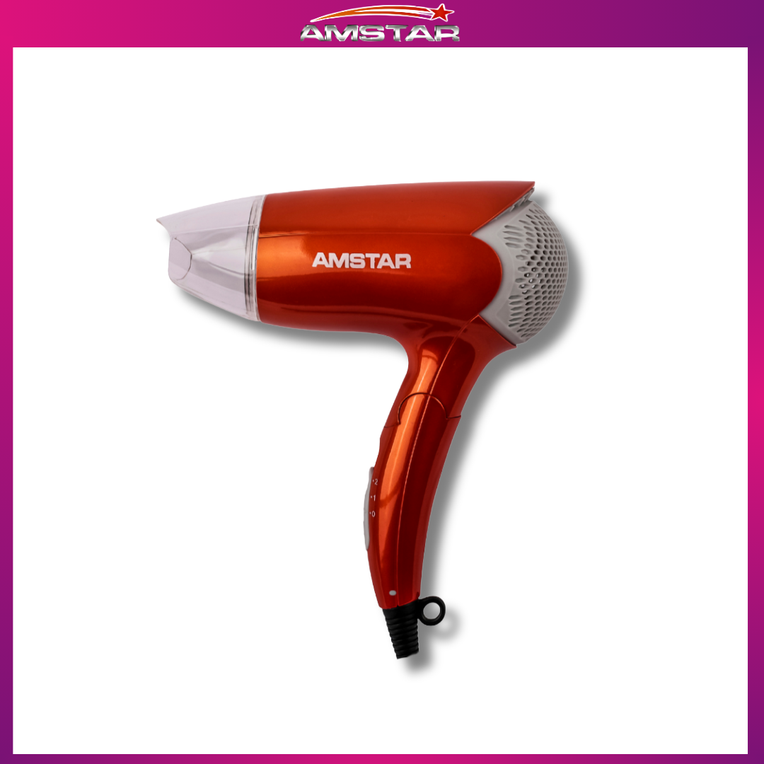 Amstar 1200W Compact Foldable Hair Dryer – Dual Speed & Heat