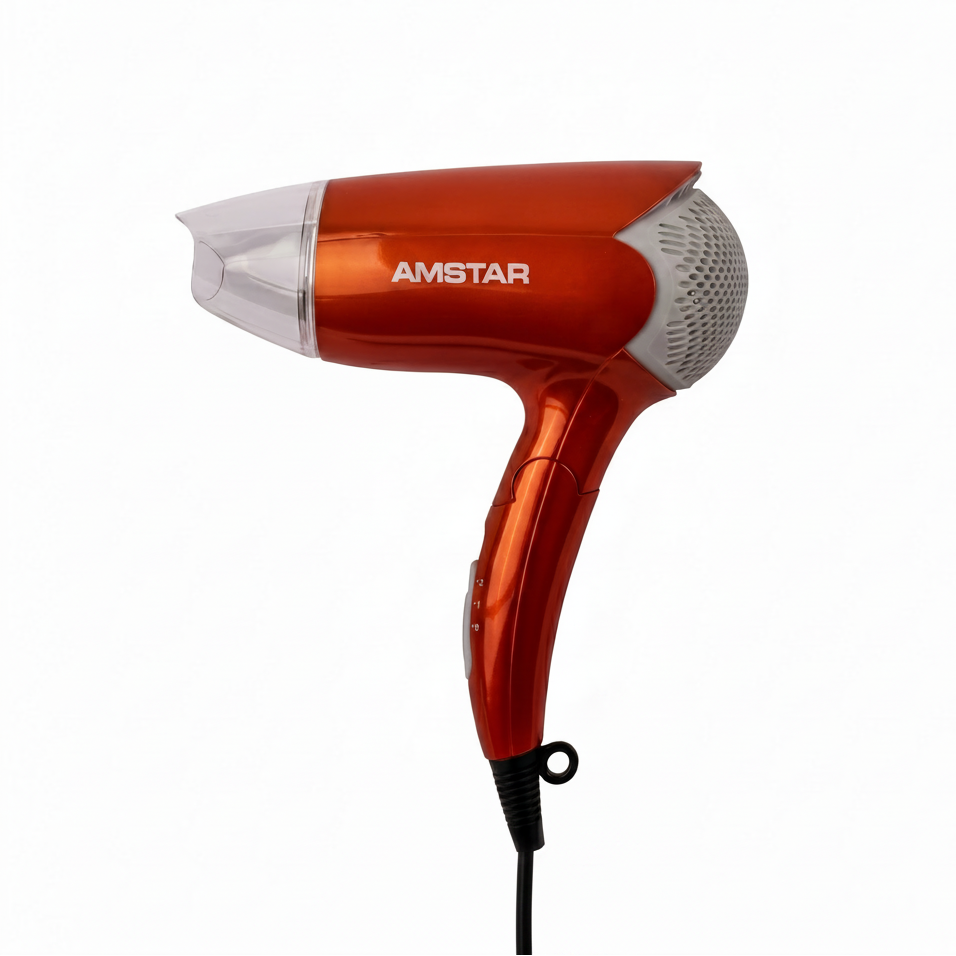 Amstar 1200W Compact Foldable Hair Dryer – Dual Speed & Heat
