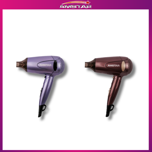 Amstar 1400W Foldable Travel Hair Dryer – Dual Settings