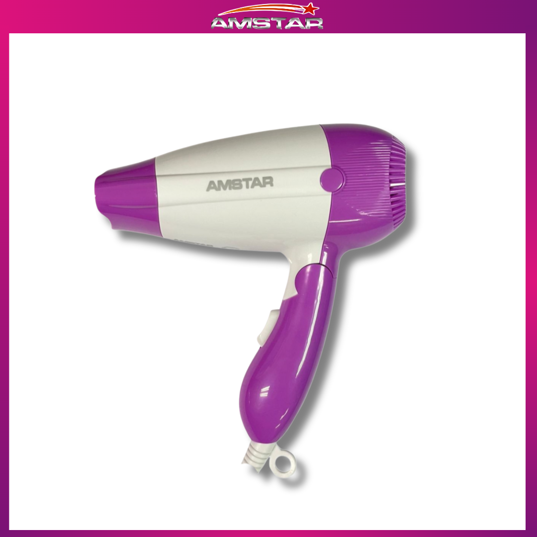 Amstar 800W Travel Hair Dryer – Foldable, Dual Settings