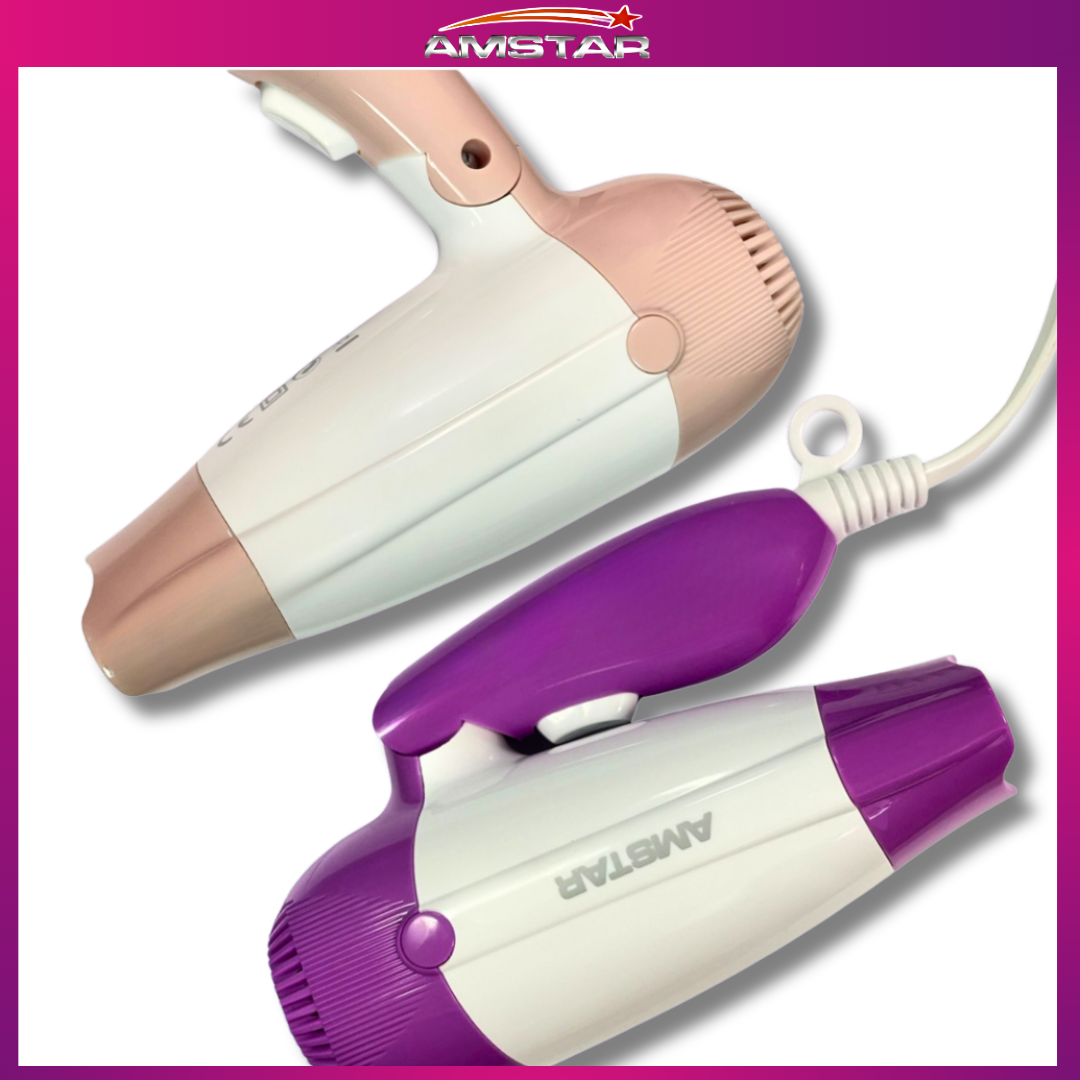 Amstar 800W Travel Hair Dryer – Foldable, Dual Settings