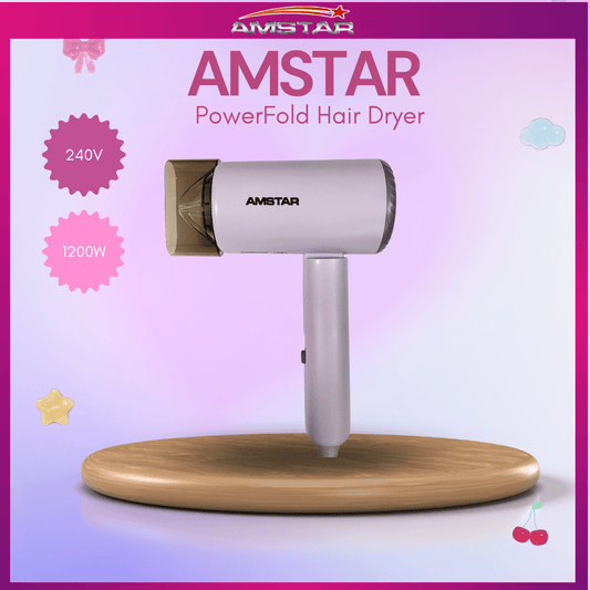 Amstar PowerFold High - Performance Hair Dryer – 1200W, Multi - Setting - Amstar PH