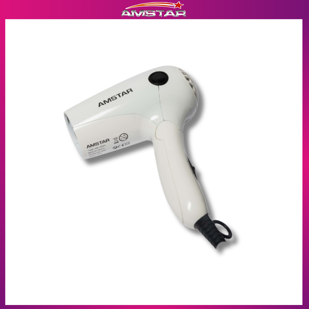 Amstar Foldable Travel Hair Dryer – Quick-Dry & Volumizing