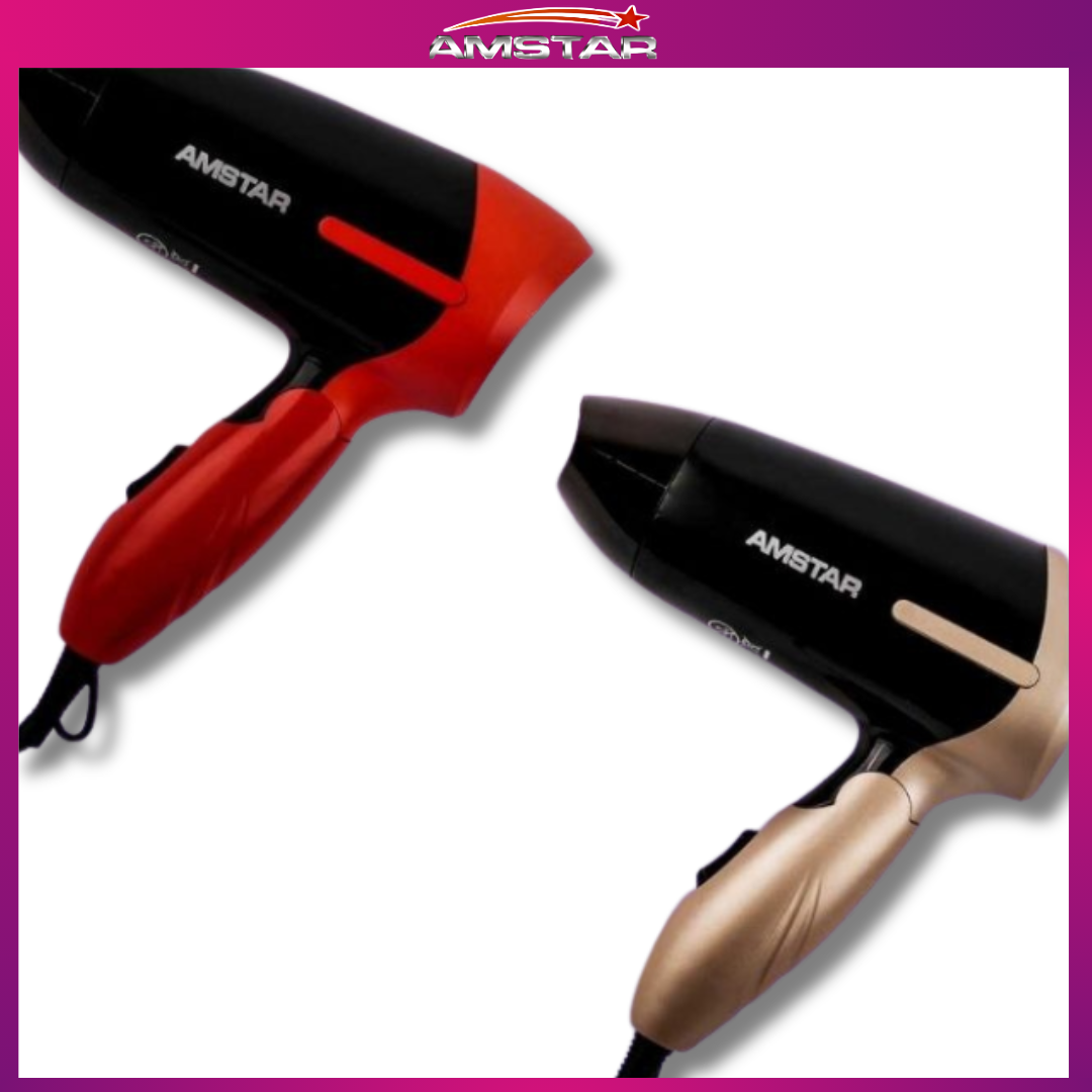 Amstar 1000W Travel Hair Dryer – Foldable, Dual Settings
