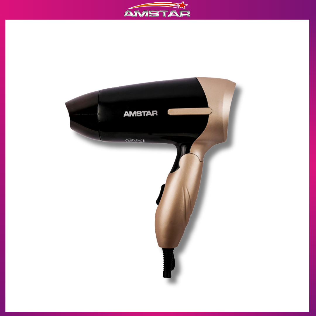 Amstar 1000W Travel Hair Dryer – Foldable, Dual Settings