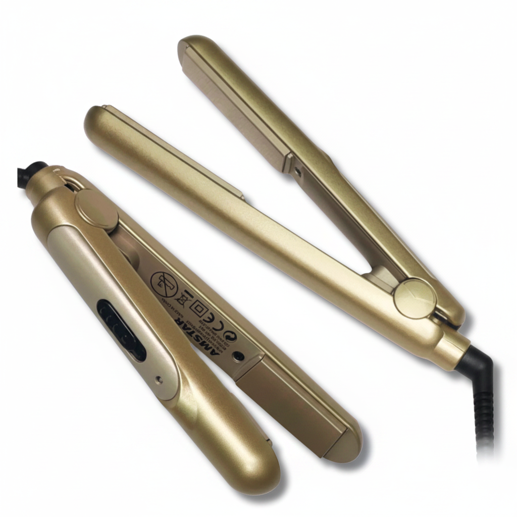 Amstar Mini straightener showing compact ceramic plates