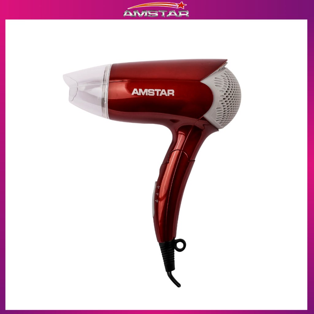 Amstar 1200W Foldable Travel Size Hair Dryer – Hair Blower with 2 Speed 2 Temperature Settings - Amstar PH