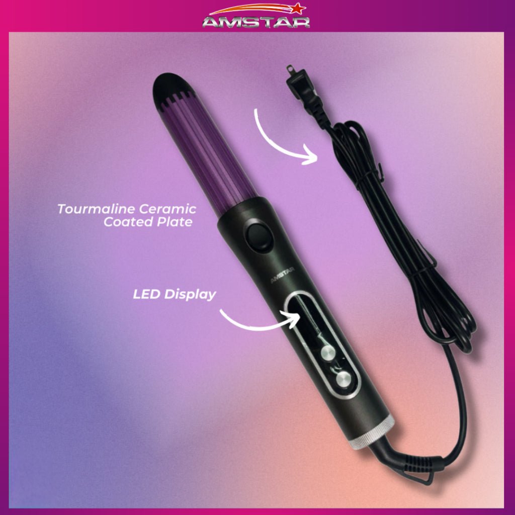 Amstar 2 - in - 1 Hair Straightener & Curler – 36W Wide Ceramic - Coated Plates Hair Tool - Amstar PH