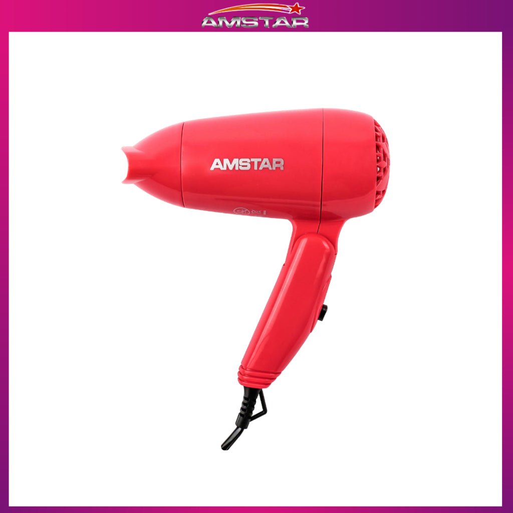 Amstar 1000W Foldable Hair Dryer – Travel Size Blower with 2 Heat & 2 Speed Settings - Amstar PH