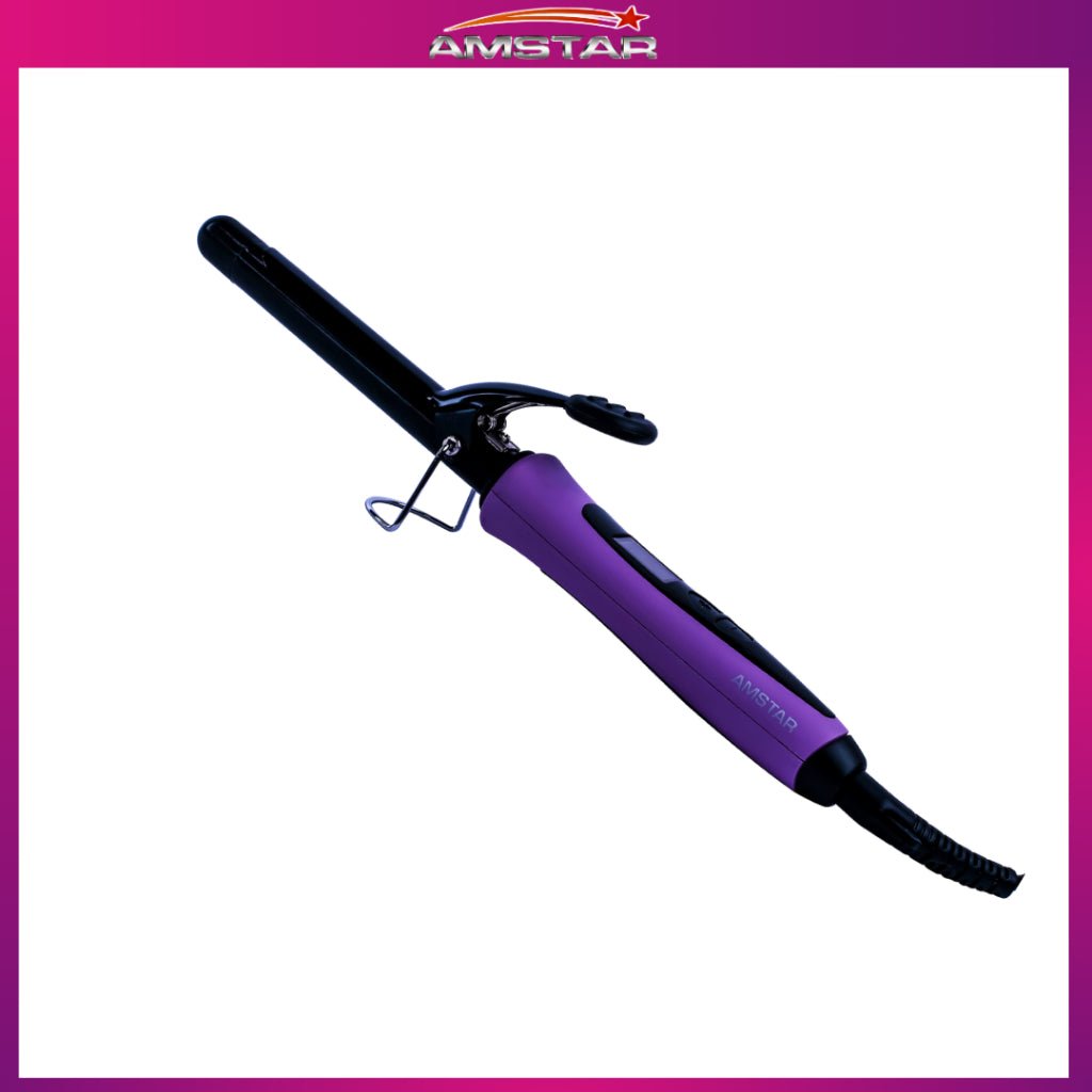Amstar 39W Professional Hair Salon Curling Iron – 18mm Barrel with LCD and Stand - Amstar PH
