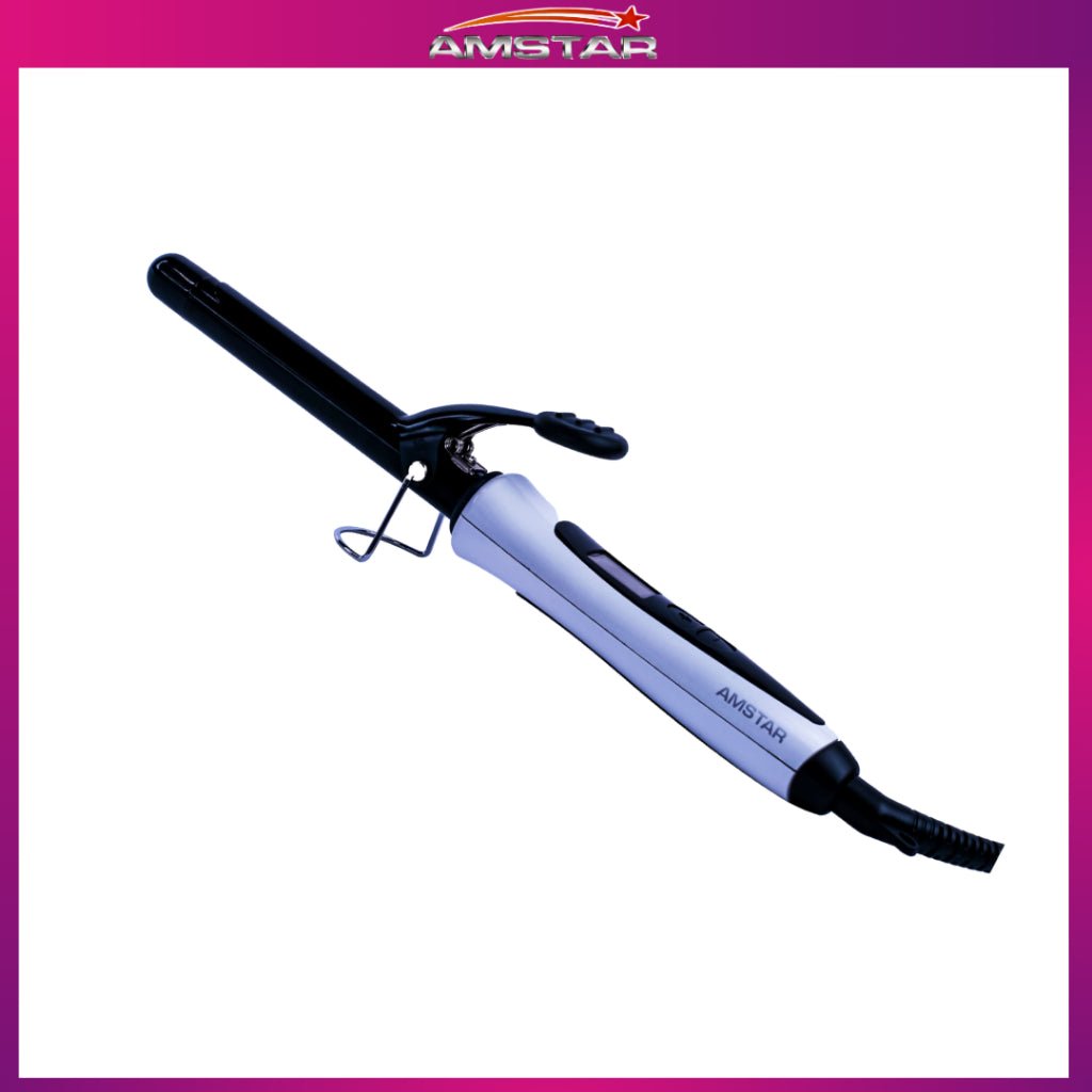 Amstar 39W Professional Hair Salon Curling Iron – 18mm Barrel with LCD and Stand - Amstar PH