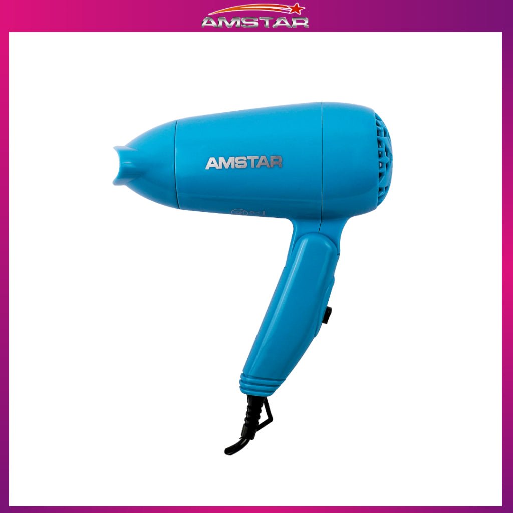 Amstar 1000W Foldable Hair Dryer – Travel Size Blower with 2 Heat & 2 Speed Settings - Amstar PH