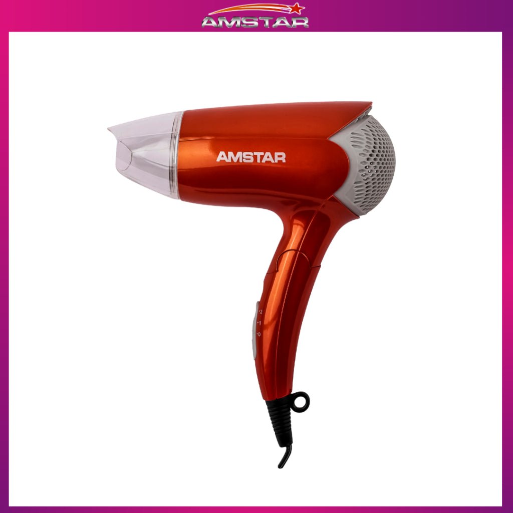 Amstar 1200W Foldable Travel Size Hair Dryer – Hair Blower with 2 Speed 2 Temperature Settings - Amstar PH