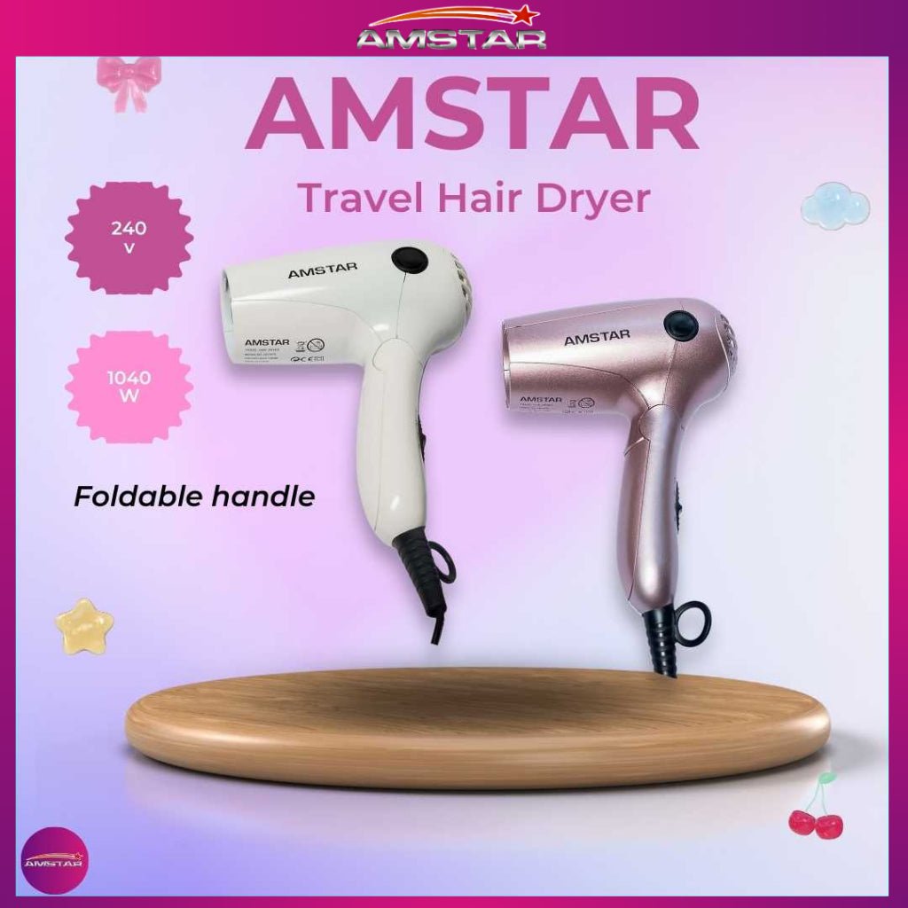 Amstar Foldable Travel Hair Dryer – Volumizing & Quick - Drying Hair Blower - Amstar PH