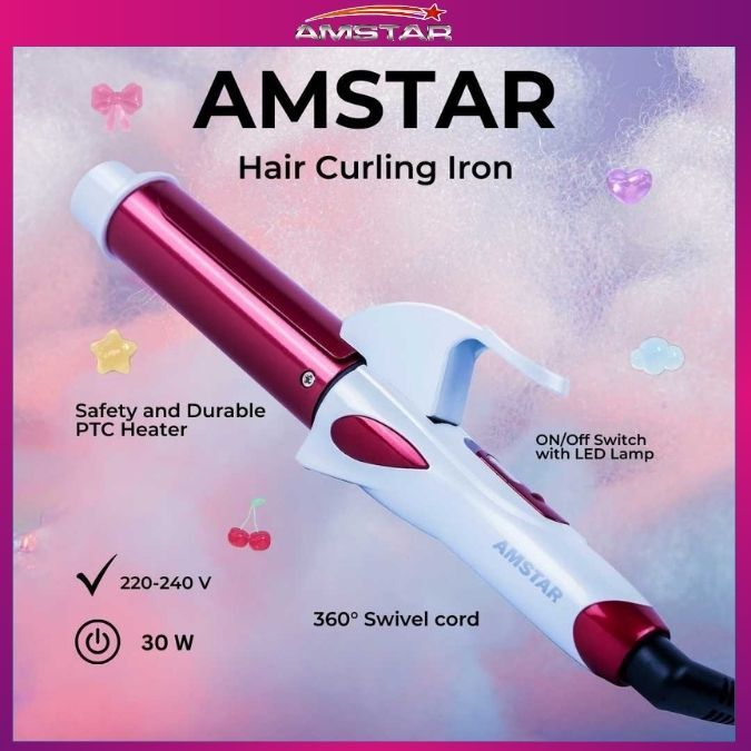Amstar 30W Travel Hair Curler – Mini Curling Iron with Ceramic Coated Barrel - Amstar PH