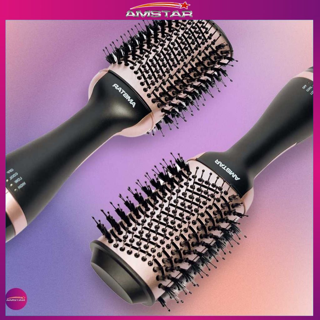 Amstar 2 - in - 1 Hot Air Brush – Volumizing Hair Dryer & Straightener Comb - Amstar PH