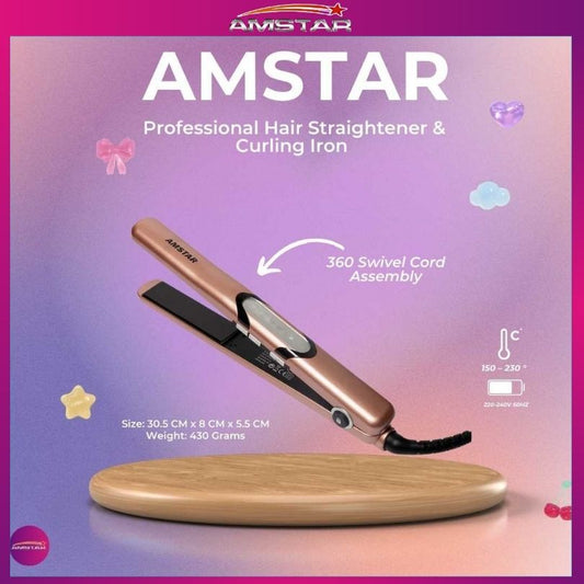 Amstar Salon Hair Straightener – Professional Hair Iron/Plancha - Amstar PH