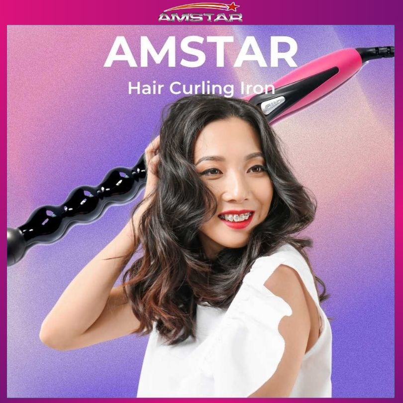Amstar 34–38W Hair Curling Iron – Ceramic - Coated Barrel Curler - Amstar PH