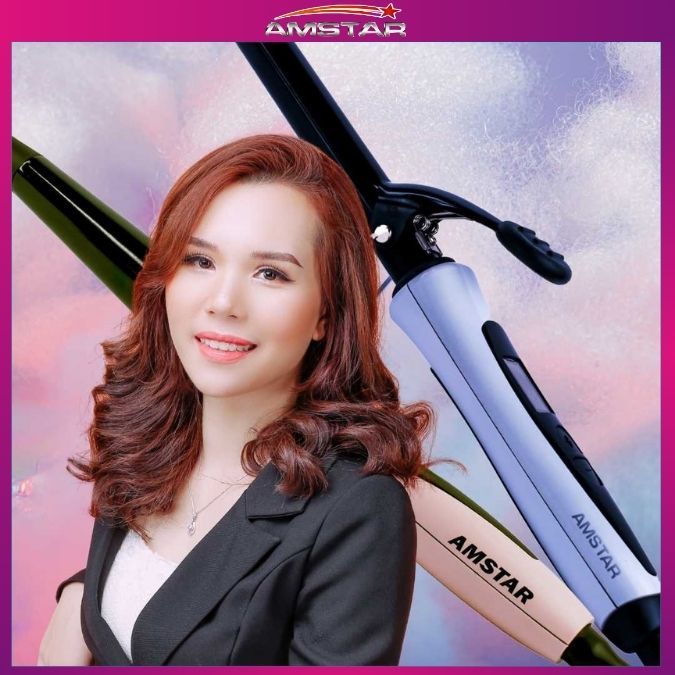 Amstar 39W Professional Hair Salon Curling Iron – 18mm Barrel with LCD and Stand - Amstar PH