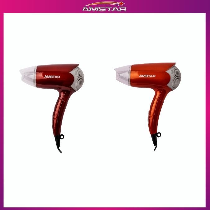 Amstar 1200W Foldable Travel Size Hair Dryer – Hair Blower with 2 Speed 2 Temperature Settings - Amstar PH