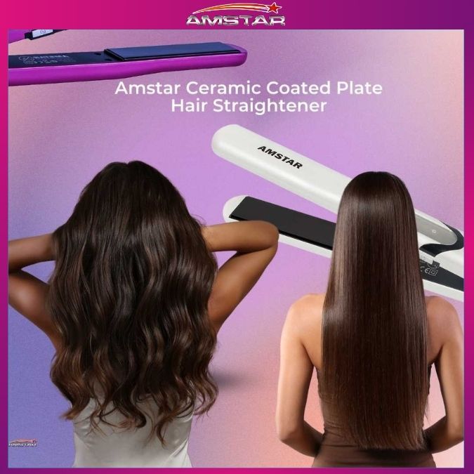 Amstar 45W Hair Tool – Hair Straightener with Ceramic Plate & 5 Heat Settings - Amstar PH