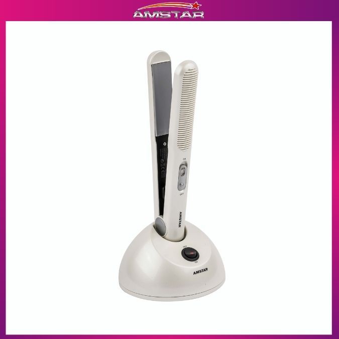 Amstar 50W Dual - Mode Hair Straightener – Corded/Cordless with Ceramic Plates - Amstar PH