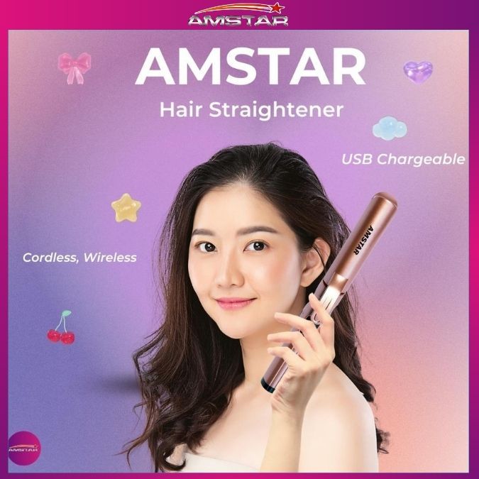 Amstar USB Wireless Hair Straightener – Cordless Hair Iron/Plancha - Amstar PH