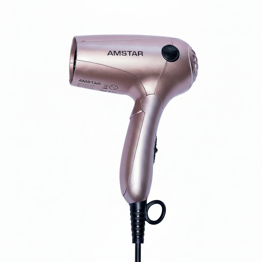 Amstar 1200W Compact Travel Hair Dryer – Ultralight 478g, Foldable